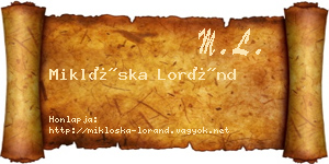 Miklóska Loránd névjegykártya